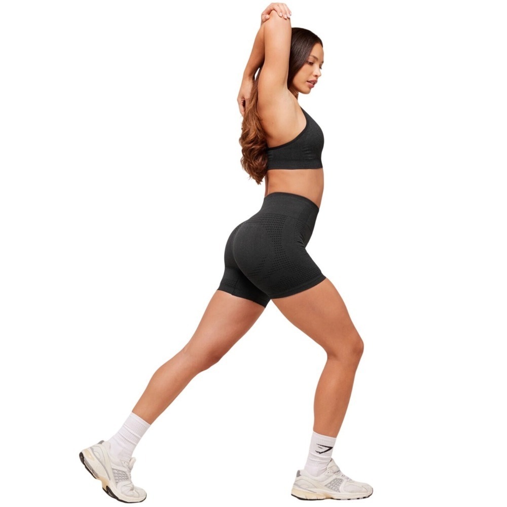 Gymshark Vital Seamless 2.0 Shorts Black Marl High Waisted Athletic Womens